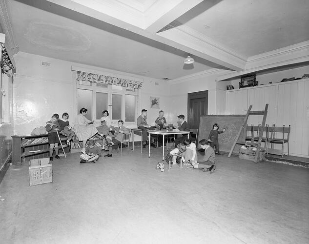 Children playing in a room.