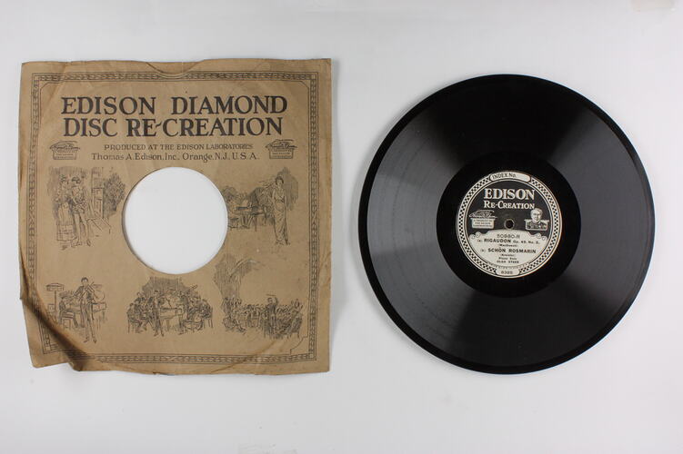 Disc Recording - Edison, Double-Sided, (a) Rigaudon, Op. 49. No. 2 (b) Schon Rosmarin & Valse-arabesque, 1922-1929.
