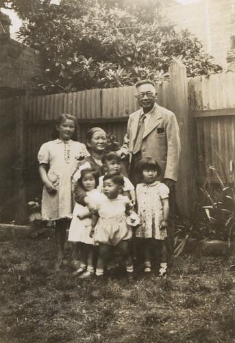 May & Sidney Louey Gung with their Grandchildren, Melbourne, circa 1949