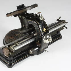 Detail of the mechanism of an old typewriter.