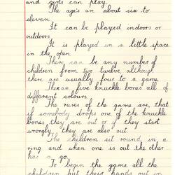 Document - Margaret Whedon, to Dorothy Howard, Description of 'Knuckle Bones', 25 Mar 1955