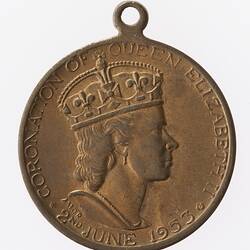 Medal - Coronation of Queen Elizabeth II Commemorative, City of Sale, Victoria, Australia, 1953 - Obverse