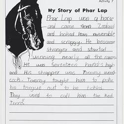 Letter - My Story of Phar Lap, Unknown, 1999