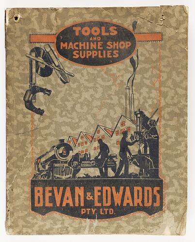 Front cover with illustration and printed text.