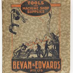 Front cover with illustration and printed text.