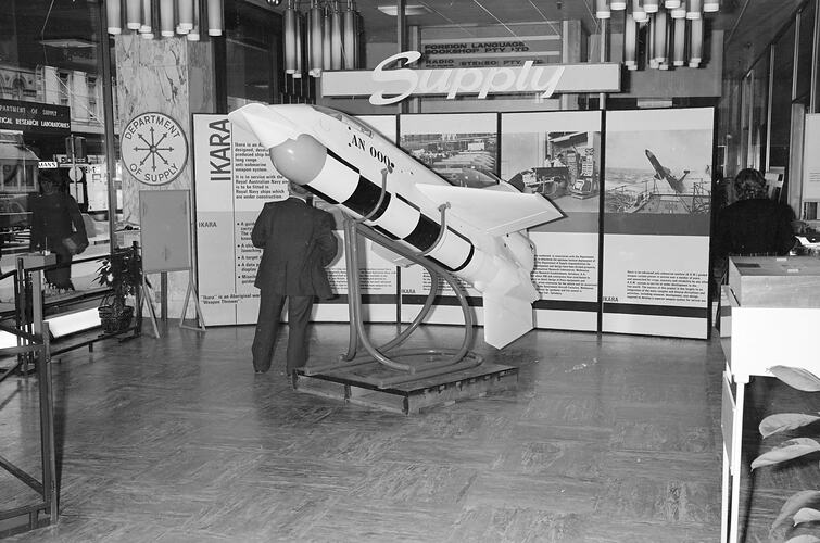 Ikara' missile display at the Science Museum, Melbourne, 1972