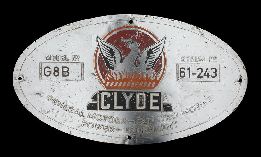 Locomotive Builders Plate - Clyde Engineering Co. Ltd., Granville Works, New South Wales, 1961
