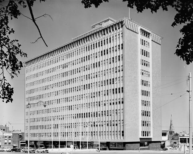 Commonwealth Centre Building, Corner of Spring Street and Victoria Parade, Melbourne, Victoria, Feb 1959