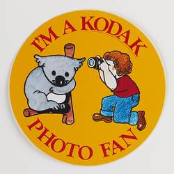 Sticker - Kodak Australasia Pty Ltd, 'I'm a Kodak Photo Fan', Koala, circa 1980s