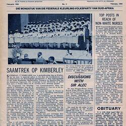 Newspaper - Eenheid-Unity, South Africa, Feb 1968