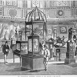 Inside the Rotunda at the Intercolonial Exhibition (later the Industrial & Technological Museum), Melbourne, Victoria, 1866