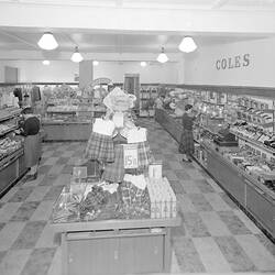 Negative - Women Looking at Merchandise in Coles Department Store, Melbourne, 1950s