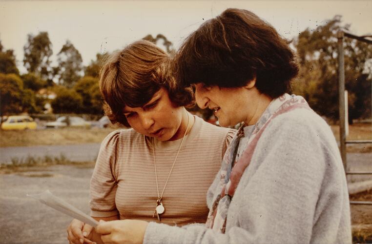 Photograph - Eastbridge Language Centre, Dr June Factor & Colleague in Playground, circa 1980