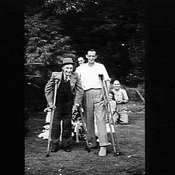 Photograph - H.V. McKay Massey Harris, Jack Thomas and Charlie Lawson at Company Picnic, Frankston, Victoria, 25 Feb 1950