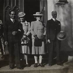 Digital Photograph - Nance Bennett & Plutarco Agaton Wedding Party, St Peter's Church, Eastern Hill, Melbourne, 1944