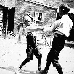 Negative - George & Lawrence Beckett 'Fighting', Northcote, Victoria, 1898