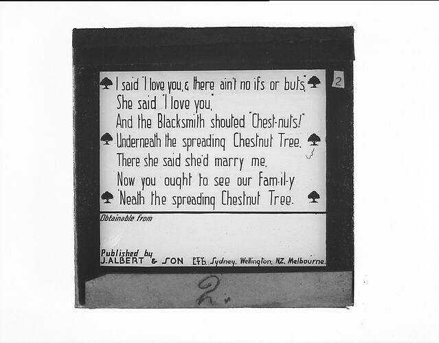 Lantern Slide - 'The Chestnut Tree'