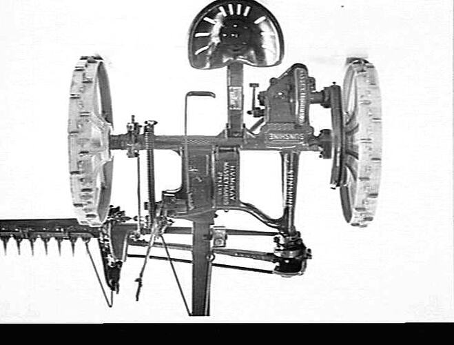1.S MOWER SHOWING SKID & WOODEN PITMAN. JUNE 1946