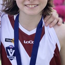 Digital Image - Layla Murphy Half-Portrait, Swan Hill Under 12s Football Team, Woorinen, Victoria, 4 Jun 2023