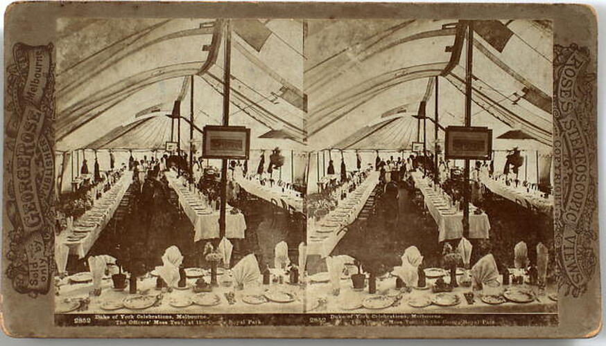 Stereograph - Officer's Mess Tent, Federation Celebrations, 1901