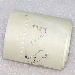 Paper Tape - 12 Hole, CSIRAC Computer, Gamma Random Number Generator, T787, 1955-1964