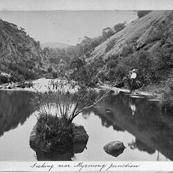 Photograph - 'Fishing Near Myrniong Junction', by A.J. Campbell, Werribee Gorge, Victoria, Nov 1896