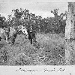 Photograph - Man Near Emu Nest, by A.J. Campbell, Victoria, circa 1895