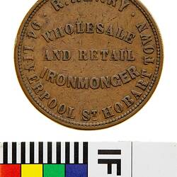 Token - 1 Penny, R. Henry, Ironmonger, Hobart, Tasmania, Australia, circa 1860