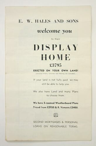 Brochure - E.W. Hales and Sons, Display Home