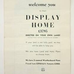 Brochure - E.W. Hales and Sons, Display Home, Footscray, early 1960s