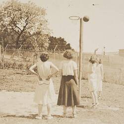 Digital Photograph - Kodak Women's Basketball Team Practising, Abbotsford, 1932