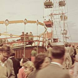 Digital Photograph - Ferris Wheel & Crowds at Royal Melbourne Show, Ascot Vale, 1956