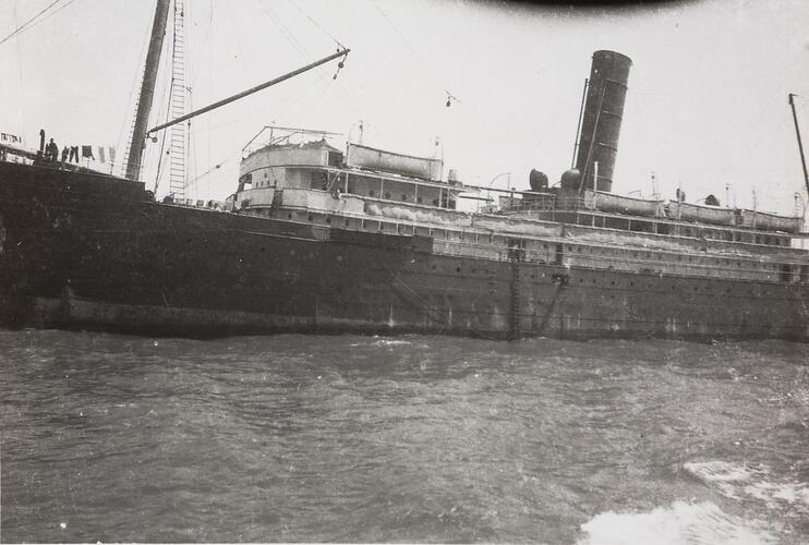 Digital Photograph - Unknown Coastal Cargo and Passenger Steamer, Port Phillip Bay, circa 1920