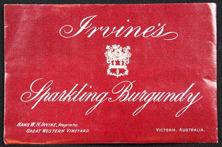 Wine Label - Great Western Winery, Sparkling Burgundy, 1888-1918