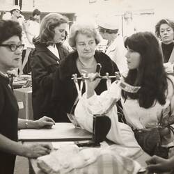 Woman Buying Lingerie at Myer, Melbourne, 1969