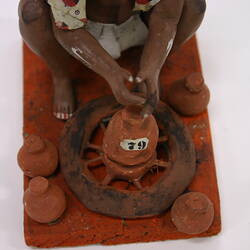 Indian Figure - Potter & Wheel, Clay, circa 1867