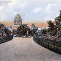 Postcard - Carlton Gardens & Exhibition Building, Melbourne, circa 1907