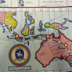 Map - London to Melbourne, MacRobertson Centenary Air Race Chart, 1934