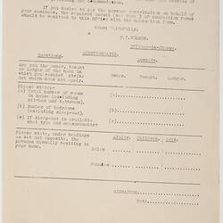 Form - Migrant Nomination, 1950s