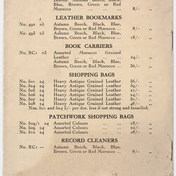 Booklet - Devon Leathercrafts Price List