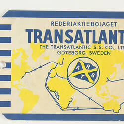Baggage Labels - Rederiaktiebolaget Transatlantic Co, circa 1950s