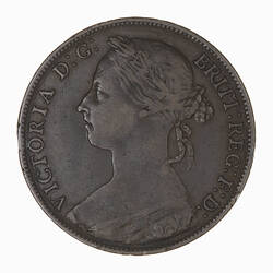 Coin - Penny, Queen Victoria, Great Britain, 1885 (Obverse)