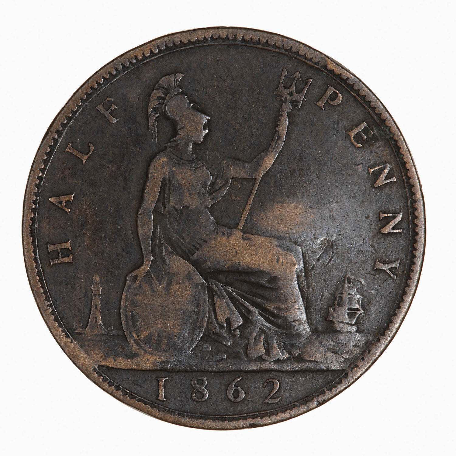 Coin - Halfpenny, Queen Victoria, Great Britain, 1862