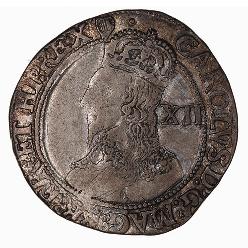 Coin - 1 Shilling, Charles I, Great Britain, 1632-1633 (Obverse)