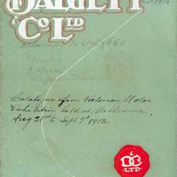 Catalogue - Dalgety & Co. Ltd, Motor Cars, 1912