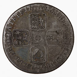 Coin - Sixpence, George II, Great Britain, 1746 LIMA (Reverse)