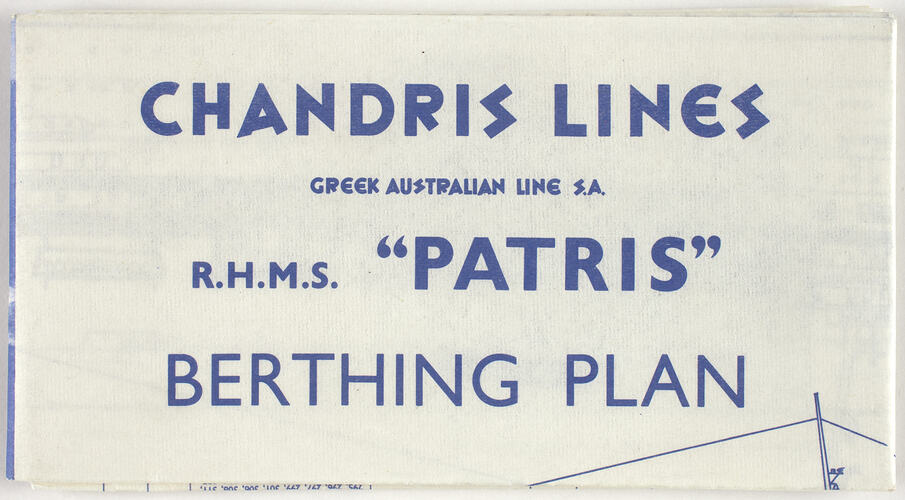 Accommodation Plan - Chandris Lines, RHMS Patris, 1964