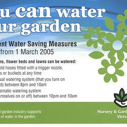 Card - 'You can water your garden', Nursery & Garden Industry Association, 2004