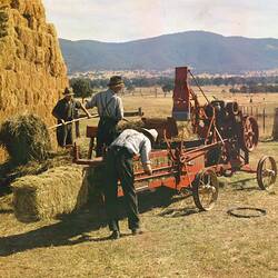 Transparency - International Harvester, McCormick-Deering GL-115 Engine-Powered Haypress at 'Hillside', Huon via Wodonga, Victoria, 1940