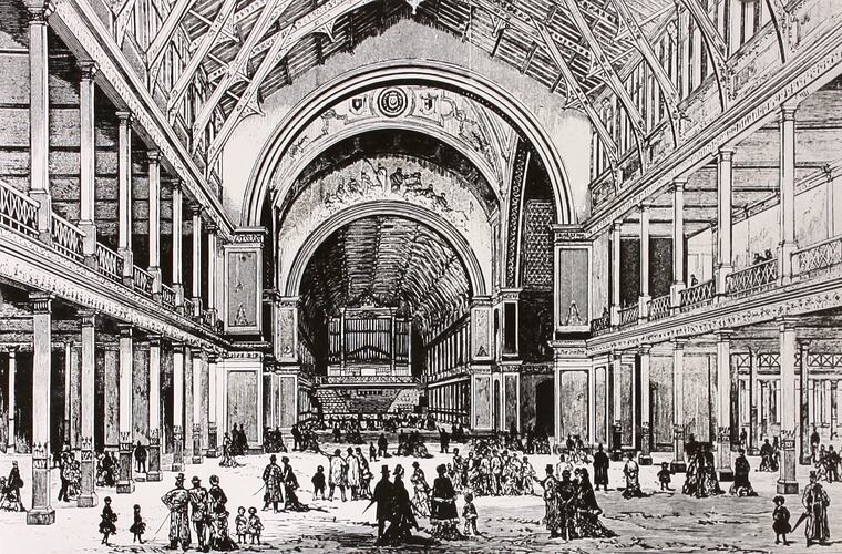 Print - Sketch of the Grand Organ, Exhibition Building, Melbourne, 1880